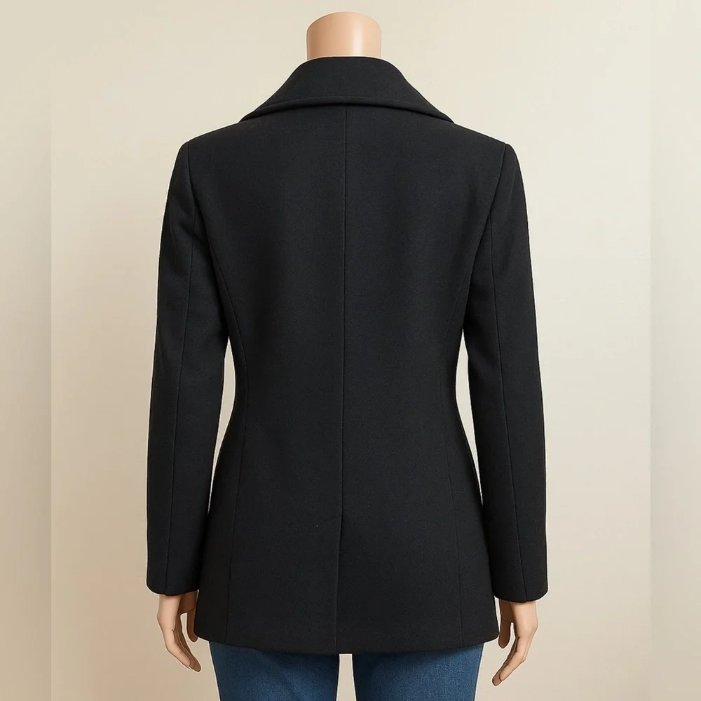 Calvin Klein Wool Cashmere Blend Peacoat Women’s 10 P Black Jacket Lined